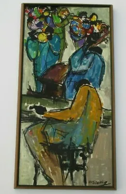 Leo Meiersdorff Oil Painting Black Americana Modernism Jazz Musician Bar Club  • $2640