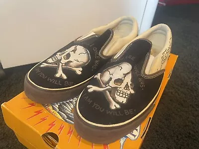 Ed Hardy Men’s Slip On Sneakers Black Fabric Size 9 M As You Are Skull • $29.95