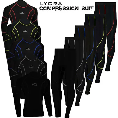 £17.99 • Buy Mens Compression Winter Base Layer Under Full Suit Tights Shirt Pant Lycra S-XL