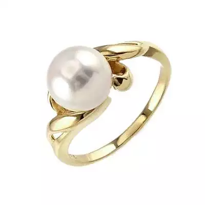 MIKIMOTO Akoya Pearl 7.7mm Ring 18K YG 750 Size4.75-5(US) 90228208 • $270.27