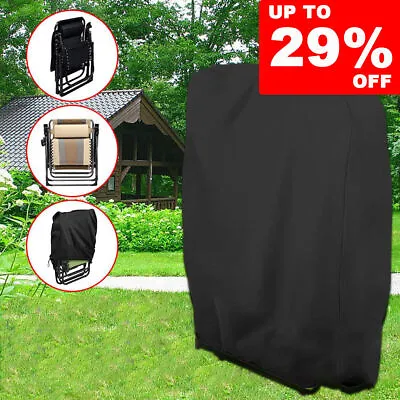 Folding Garden Chair Covers Reclining Sun Lounger Cover Waterproof UV Resistant • £6.19