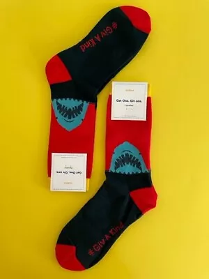 Shark Socks Organic Cotton Adult Fun Crew Socks Daily Wear Holiday Gifts • $12.50