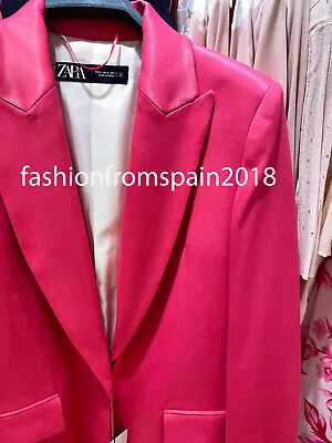Zara New Woman Satiny Blazer Jacket Fuchsia Xs-xl  3016/527 • $108.50