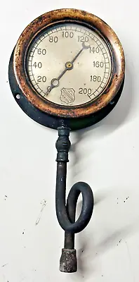 ASHCROFT 200 PSI Steam Pressure Gauge Antique Steampunk Hit Miss Vintage • $249.99