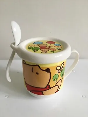 £8 • Buy Winnie The Pooh Small Ceramic Mug Cup With Lid And Spoon. Used Good Condition 
