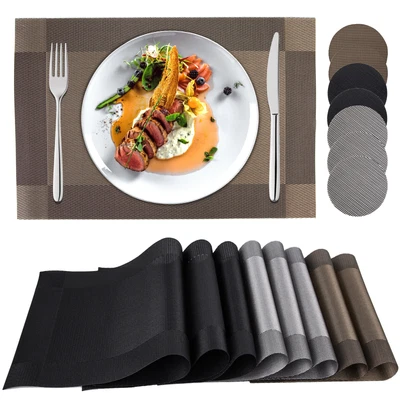 $19.69 • Buy 8set PVC Dining Placemats Table Mat Pad Mat Non-slip Anti-skid Washable Coasters