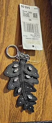 NWT Michael Kors Crystal LG Fern Key FOB/Jewelry Flower Leather CharmsDen/Blk/B • $14.99