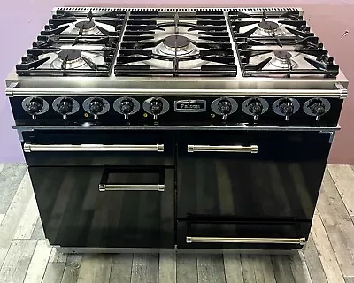 Falcon Deluxe 110cm Range Cooker In Black And Chrome • £2100