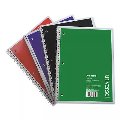 Universal Wirebound Notebook Quadrille Rule 8  X 10.5  1 Subject Assorted 4/Pack • $11.84