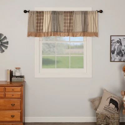 $23.95 • Buy VHC Brands Farmhouse 19 X72  Valance Grey Rod Pocket Kitchen Window Curtains