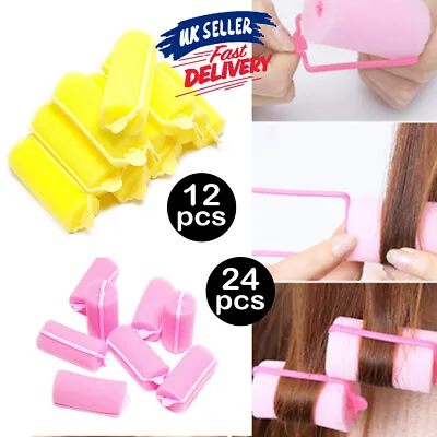 £5.98 • Buy 12/24 PCS Rollers Curlers  Twist Magic Hair Styling Tools UK Sponge Foam Cushion