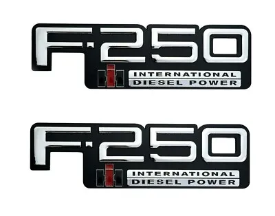 2pcs F250 International Diesel Power Fit For 83-94 Fender Badge Emblem (Chrome) • $25.99