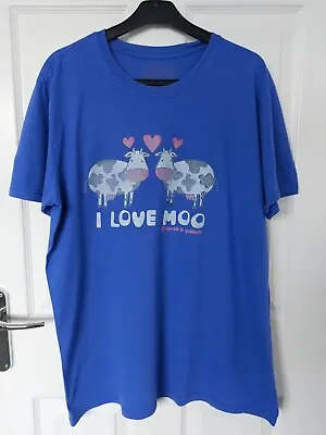 David & Goliath Blue T-Shirt Size XXL Size 16-18  I Love Moo  • £6.99