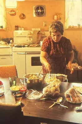 Vintage Photo Slide Woman Kitchen Food • $9.99
