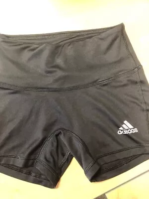 1 PAIR Of XTRA SMALL ADIDAS Fitted VOLLEYBALL SPANDEX Shorts BLACK Size XS • $9.50