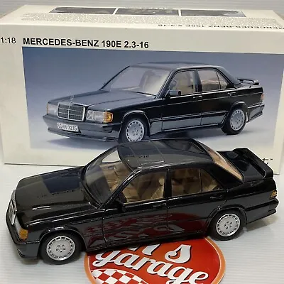 AUTOart 1/18 Mercedes Benz 190E 2.3-16 Blue Black Met. Diecast Millennium 76122 • $405