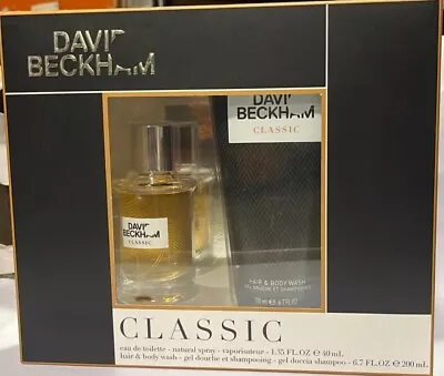 David Beckham Classic Men Gift Set 40ml EDT + Hair/Body 200ml SEE PICTURES • £19.99