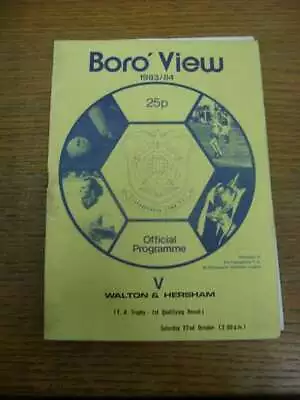 22/10/1983 Farnborough Town V Walton And Hersham [FA Trophy] (creased) • £3.99