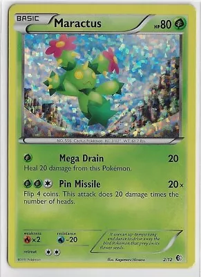 POKEMON TCG Black & White LP HOLO McDonald's *2011* PROMO #2/12 MARACTUS • $7.13