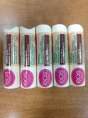 5 Pack: Eos 100% Natural & Organic Lip Balm Stick- Vanilla Bean - E9G • $14.99