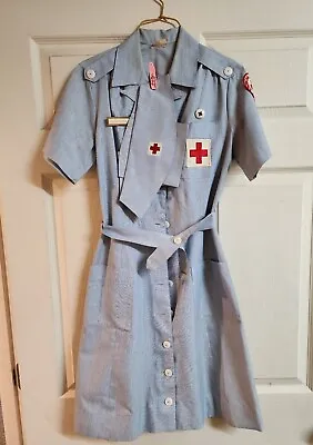 American Red Cross Vintage 1950s Uniform Volunteer Nurse’s Dress With Hat & Pin • $160