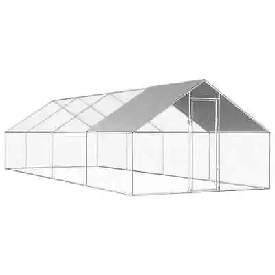 VidaXL Outdoor Garden Chicken Pet Cage House 2.75x8x1.92 M Galvanised Steel BEST • £587.18