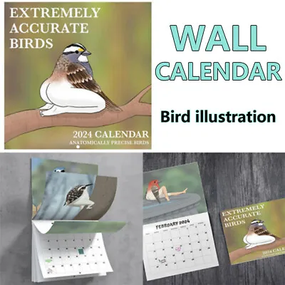 2024 Calendar Extremely Accurate Birds Monthly Calendars Funny Birds Home Decor • $16.59
