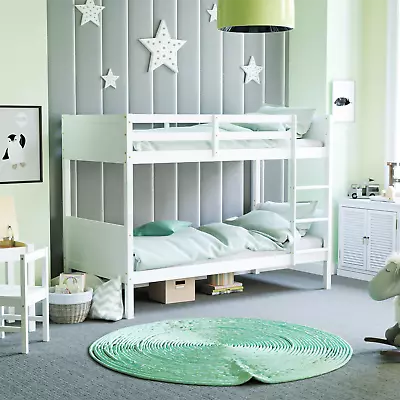 Gemini Bunk Bed Single 3 Ft Solid Pine Wood Frame Bedroom Furniture Kids White • £189.99