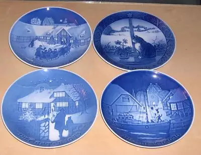 Lot Of 4 Decorative Christmas Plates B&G Denmark Porcelain 1969-1976 • $16