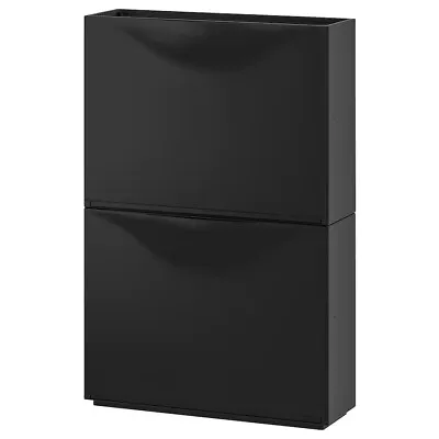 New IKEA Trones Shoe Storage Stackable Cabinet Drawer Cupboard Black 52x39cm New • £39.95