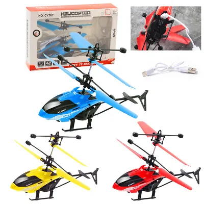 Mini Flying Helicopter Infraed Suspension Induction Aircraft Kids Toys Gift USA • $9.98