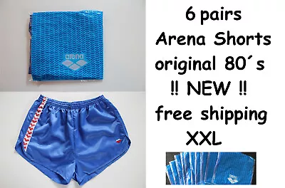 6 Arena 80s Vintage Shorts XXL NEW Sports Retro Nylon Running Sprinter Shiny • £35.88