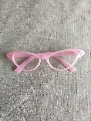 Glasses 1950s Rock Roll Period Dame Edna  Costume Fancy Dress Specs Pink • £3