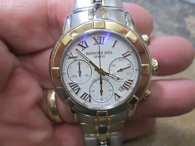 Raymond Weil Chronograph 3 Register Automatic Running Wristwatch Minty Mens • $695
