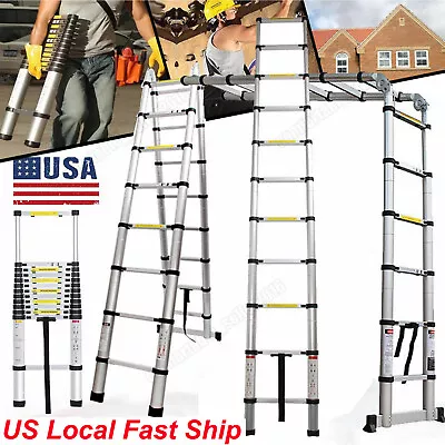 8.5FT-20.3FT Step Ladder Extension Telescoping Lightweight Portable Folding New • $62.80