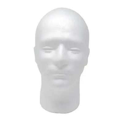 Man Foam Manikin Head Display Stand White For Headsets Hairpiece Display • £6.41