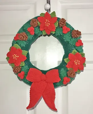 £2.99 • Buy KNITTING PATTERN - Christmas Woodland Holly Wreath Hanging Decoration 22 Cms