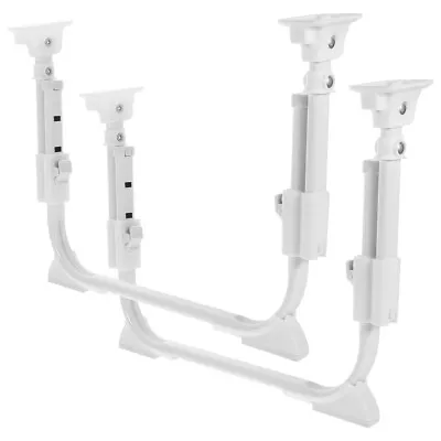 U-shaped Folding Table Legs For Bed Desk Adjustable Height Self-locking • £17.98