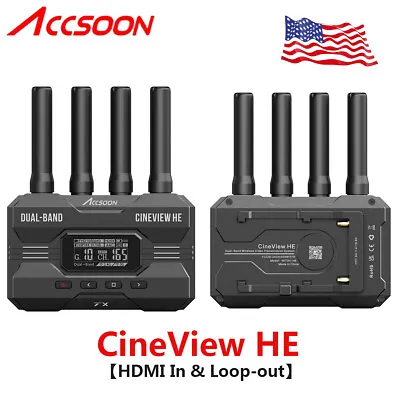 US Accsoon CineView HE 2.4GHz+5GHz 1200ft HDMI Wireless Video Transmission TX+RX • $346