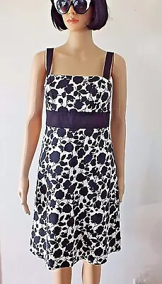 $12.99 • Buy MaxandCleo_6_Sundress_Black & White Floral_Fully Lined_High Waist_Cotton/Spandex