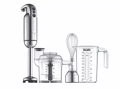 Dualit 700W Hand Blender Food Processor Mixer Chopper Whisk Set Polished Chrome • £87.99