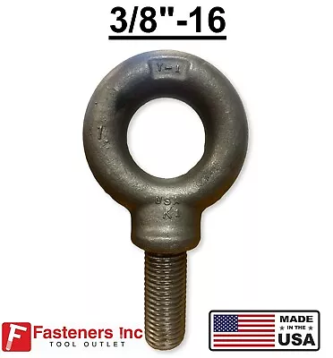 3/8-16 X 1.25  Thread Lifting Eye Bolt Eyebolt Forged Black USA Domestic  • $260.95