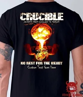 Bootcamp USMC Crucible No Rest For The Weary Marine Corps Military T-Shirt • $29.95