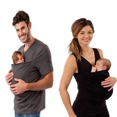 Men's /Woman Baby Sling Stretchy Wrap Carrier Pouch Infant Breastfeeding Vest • £8.72