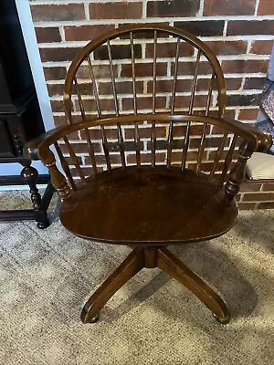 Vintage Nichols & Stone Co. Wood Swivel Office Chair Rolling Castors • $55