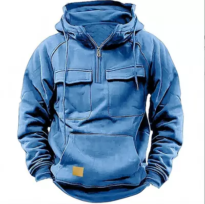 Men Tactical Sweatshirt Quarter Zip Cargo Pullover Hoodies Outdoor Winter Jacke • $31.59