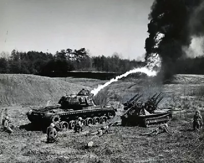 M67  Zippo  Flame Thrower Tank And M50 Ontos Action 8x10 Vietnam War Photo 329 • $7.43