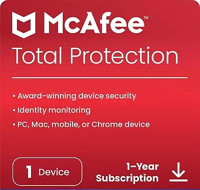 McAfee Total Protection 2024 | Antivirus Internet Security Software | Download • $11