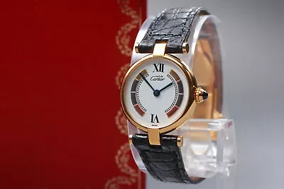 New Battery [N MINT / BOX] Cartier Must De Cartier Vermeil Tre-color Dial Watch • $899.99