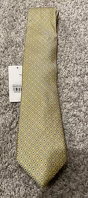 NEW The Men's Store Bloomingdales Silk Tie Yellow NWT FREE Shipping • $10.49